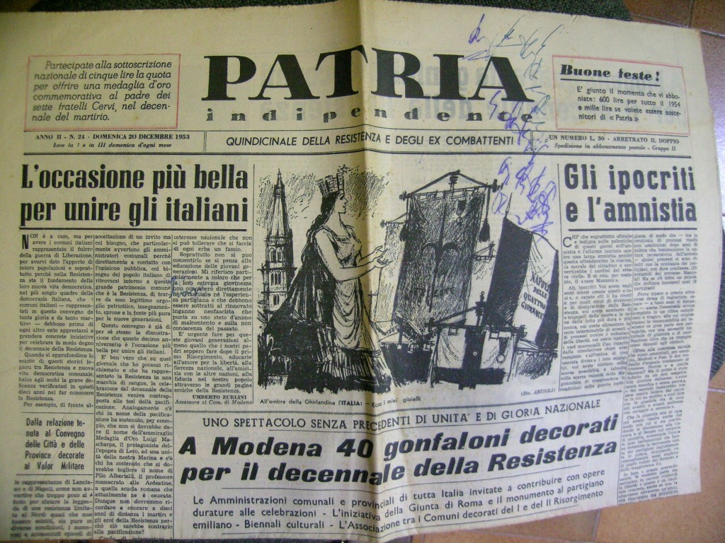 Archivio storico dell'ANPI di Dolo: uno dei primi numeri di Patria indipendente