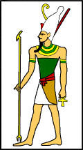 Una rappresentazione del dio egiziano Atum (da http://www.mysteries-in-stone.co.uk/images/atum.gif)