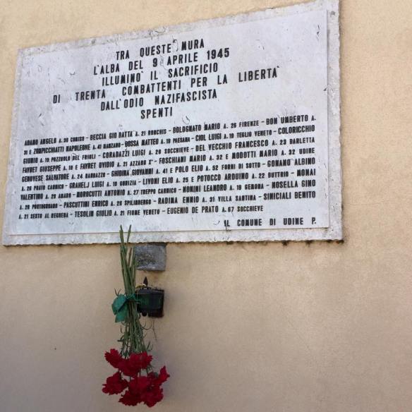 Carceri di via Spalato, lapide in memoria dei 29 partigiani fucilati
