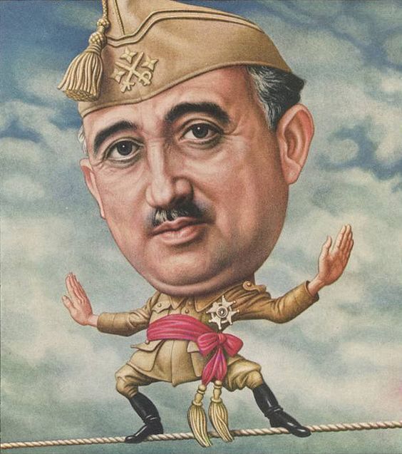 Una caricatura di Francisco Franco (da https://s-media-cache-ak0.pinimg.com/564x/c0/fa/d4/c0fad43c198be8c7bac24a44f04ecbe1.jpg)