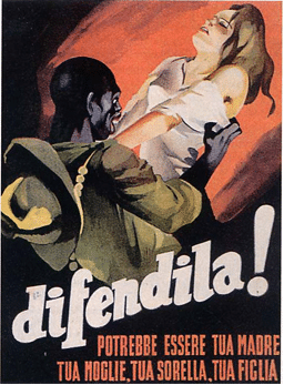Manifesto del “Nucleo Propaganda”, 1944, Biblioteca Civica di Biella, da L'offesa della Razza, p. 91 (da http://storicamente.org/index)