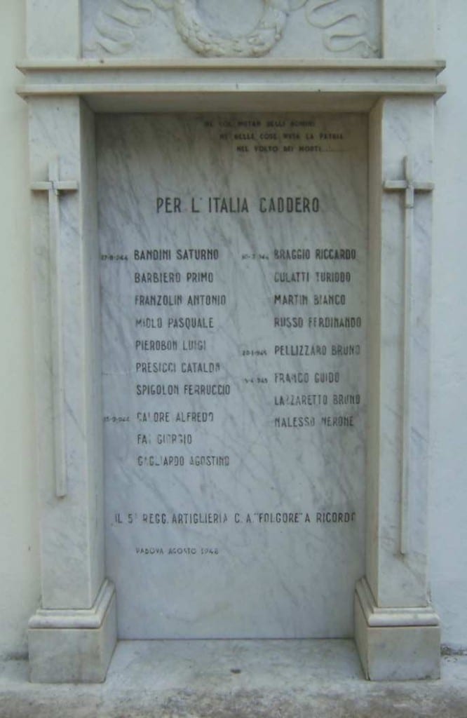 Il monumento della Caserma "Pierobon"