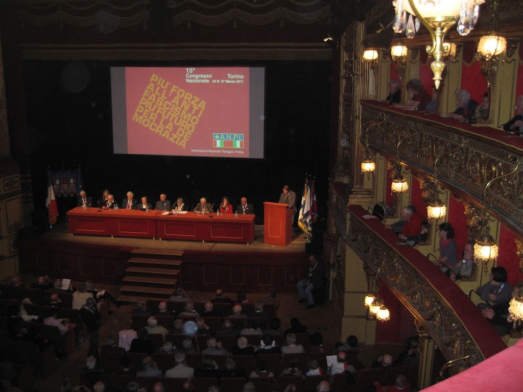 Il 15° Congresso Nazionale dell'ANPI si svolge a Torino nel marzo 2011. La seduta inaugurale si tiene al Teatro Carignano