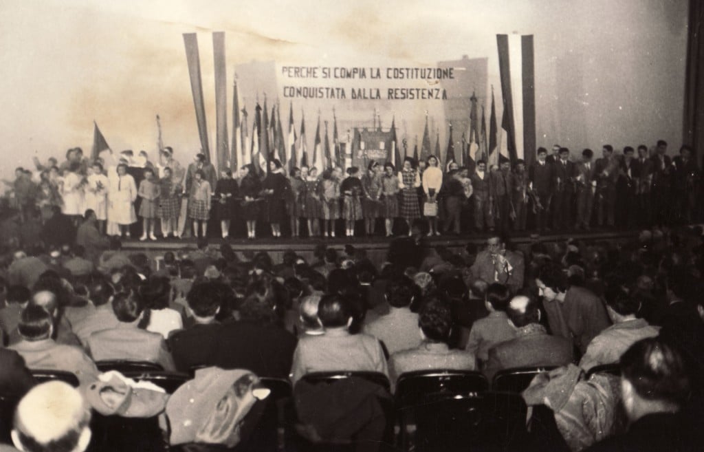 Il 4° Congresso Nazionale dell'ANPI è ospitato a Milano, nel 1956, al Teatro Dal Verme