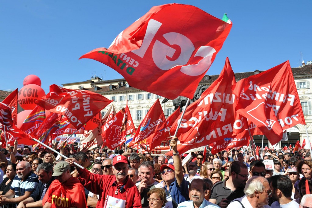 Manifestazione per lo sciopero generale della CGIL