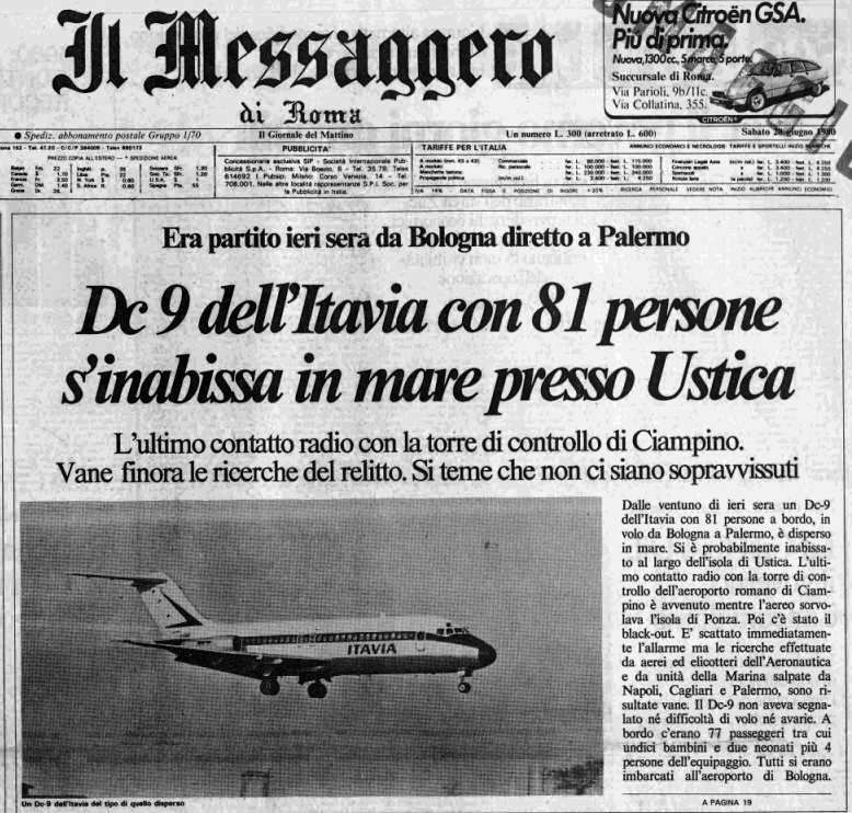 Firme false e oscuri decessi dopo la strage del DC9 di Ustica - Patria  Indipendente