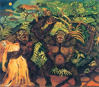 Gorilla con donna