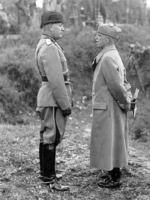Mussolini con Vittorio Emanuele III
