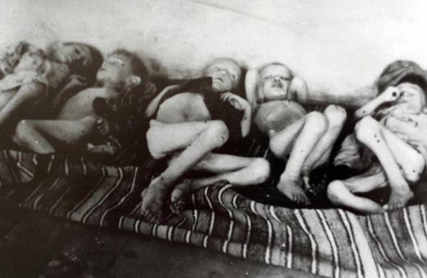 Bambini slavi sfiniti dalla fame nel campo di concentramento fascista di Rab-Arbe, soprannominato “il campo della morte”, 1942-1943 (Archivio Fotografico del Museo di storia contemporanea di Lubiana). Vi morirono più di 1.500 internati. Per un approfondimento: . http://anpi.it/media/uploads/patria/2010/10/13-20_GRAZIA.pdf Foto dal blog http://gabriellagiudici.it/il-giorno-di-quale-ricordo/