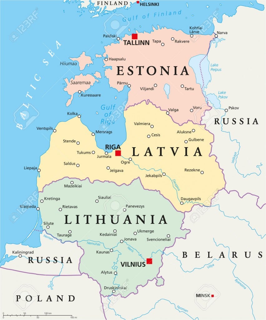 Baltic States Political Map