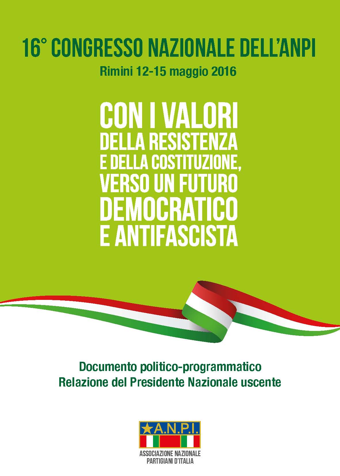 COPERTINA Documenti 16esimo Congresso Nazionale ANPI