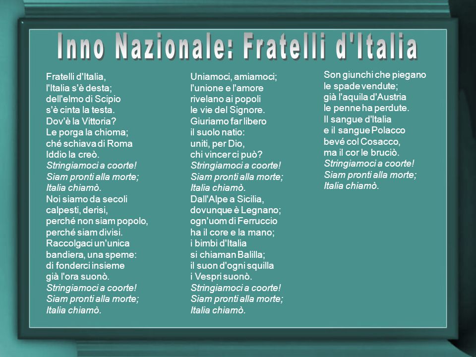 Fratelli D Italia Patria Indipendente Fratelli D Italia Patria Indipendente