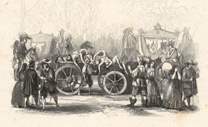 F.F. Gonin, "La peste a Milano", illustrazione per la prima edizione dei "I promessi sposi"