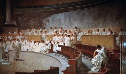 Cesare Maccari, Senato romano, Cicerone denuncia Catilina