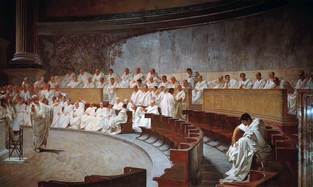 Cesare Maccari, Senato romano, Cicerone denuncia Catilina