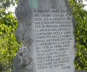 Il cippo a Selz in memoria della Brigata Proletaria